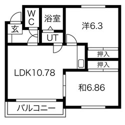 栄町駅 バス8分  栄21　栄町篠路線　航空管制センター入口下車：停歩4分 2階の物件間取画像